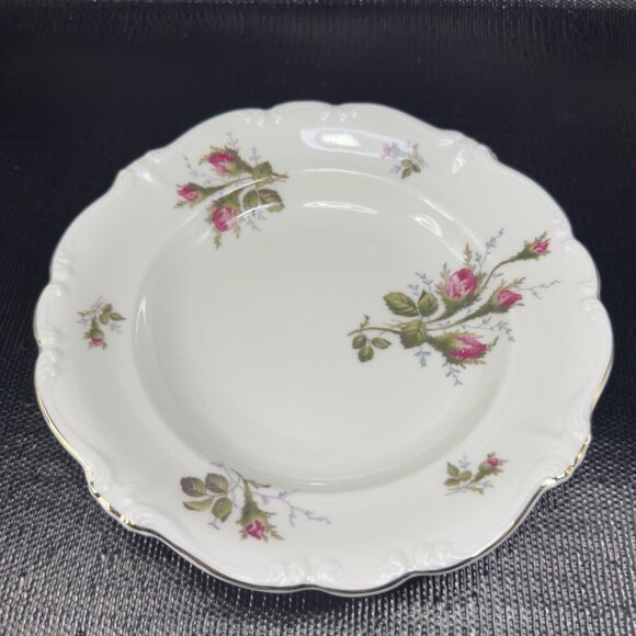 Rosenthal POMPADOUR Moss Rose Ivory Porcelain Deep Dish Bowl Self Germany Set 4 - Picture 9 of 16